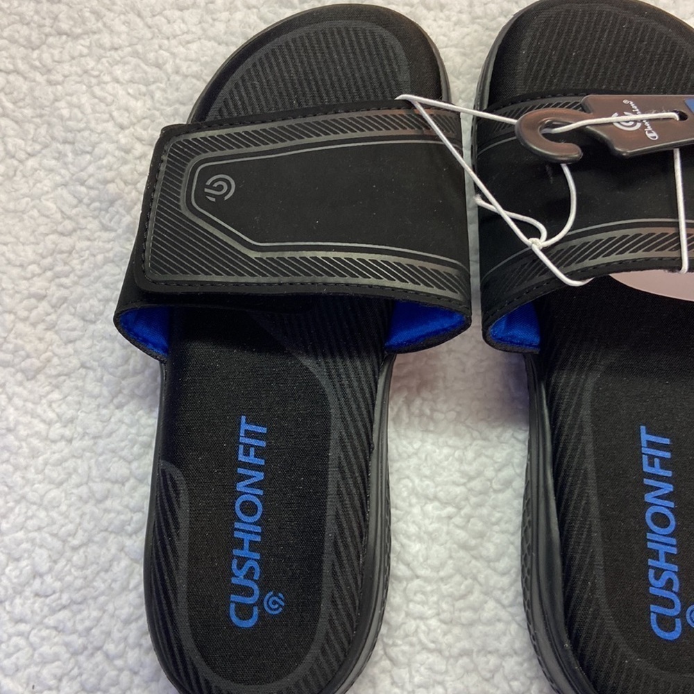 Champion Cushion Fit Franco Boy’s Black  Slide Size L (4/5) NWT - Picture 3 of 10